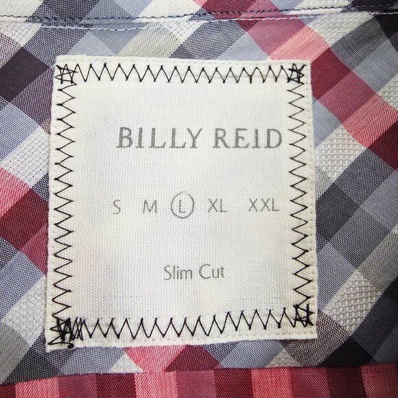 Billy Reid Slim Cut Size Large Mens Multi Check Spread Collar Cotton Shirt - Picture 4 of 9